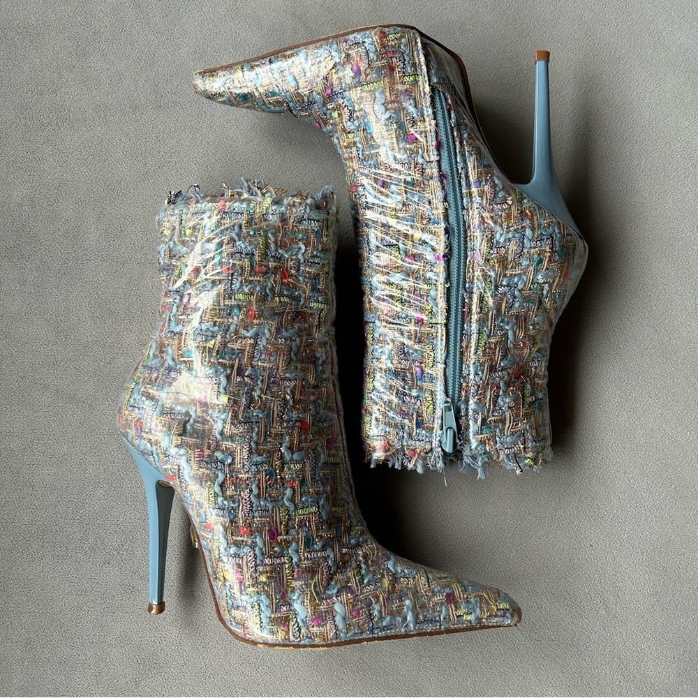 Jeffrey Campbell ~ Tweed Stiletto Zipper Boot ~ Women’s Size 5